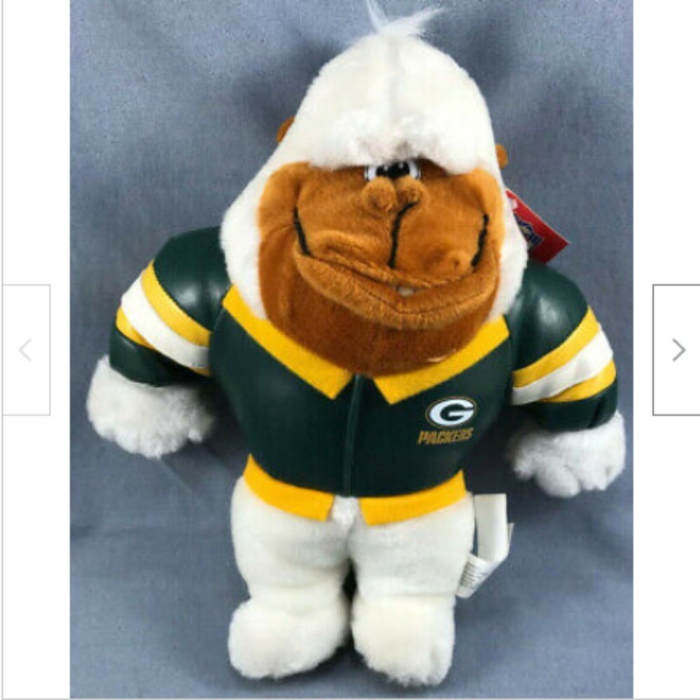 New NFL Green Bay Packers Plush Gorilla 12" Team Jacket Fan Collectible Toy 2001